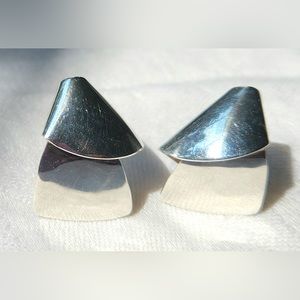 Vintage sterling geometric post earrings